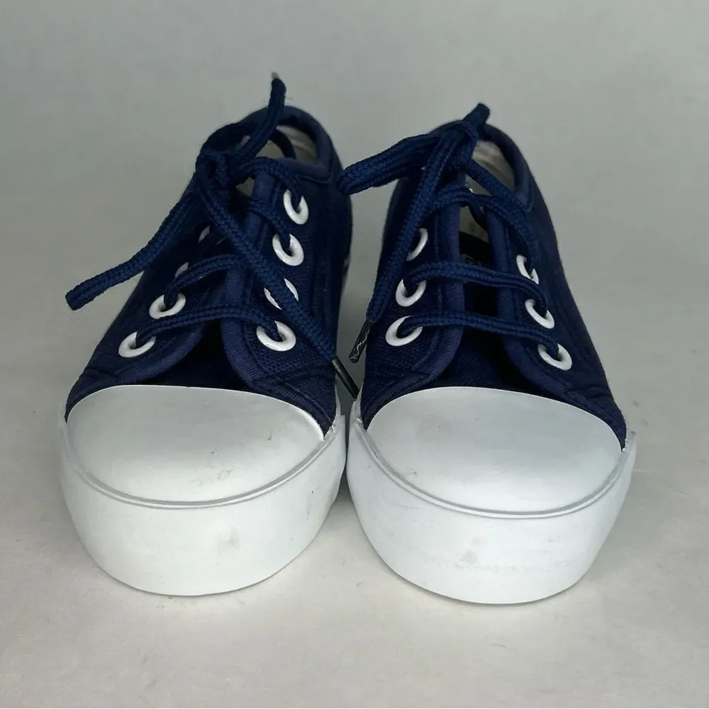 Gymsports Gymboree Slip On Sneaker Blue White Lace Up Size 5 Kids